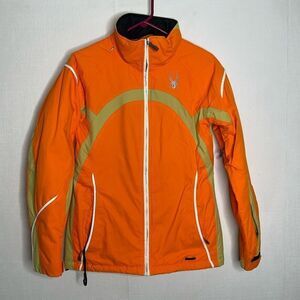 Spyder Jacket Womens 10 Orange Winter Coat Full Zip Insulated Ski Pockets NoHood